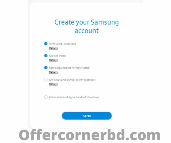 create your samsung account